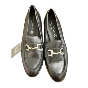 Enzo Tesoti Black Leather Horsebit Loafers Made in Spain Size 39 NWT